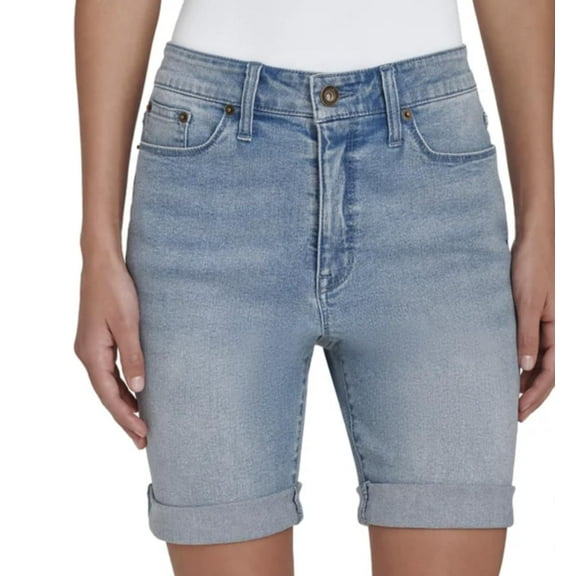DKNY Jeans Women's Denim Bermuda Short (US, Numeric, 12, Regular, Regular, Light Blue Denim)