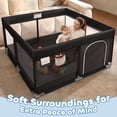 thumbnail image 4 of Babyeap Baby Playpen Large Play Yard Fence for Toddlers,50"x50" Black, 4 of 11