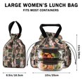 thumbnail image 5 of Pioneer Flower Drawstring Lunch Bag Women - Drawstring Lunch Bag Insulated for Work Office - Stain-Resistant Large Lunchbags for Women with Multi-Pockets, 5 of 6