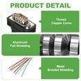 thumbnail image 3 of Uxcell 2 Pcs 6.6 ft 26AWG DB9 Male Connector to Bare Wire END RS232 9-Pin, 3 of 6