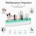 thumbnail image 4 of ABPETE Silicone Makeup Brush Holder, Multipurpose Desktop Organizer with Flexible Slots for Pens, Painting Brushes and Sewing Craft Tools, Green, 8.26 x 2 x 1.33 in, 4 of 7
