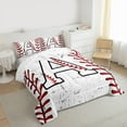 thumbnail image 3 of Manfei Letter A Monogrammed Bedding Comforter Set,Baseball Game Lover Twin Comforter Sets,White Red Bedding Set For Boys,Microfiber Room Decorative Reversible,2pcs, 3 of 8
