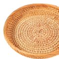 thumbnail image 2 of Wicker Woven Round Snack Fruit Bowl Rattan Food be slightly different due Tray Organizer 22x4cm, 2 of 8