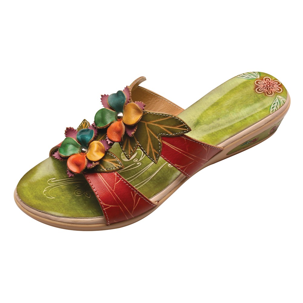 AVANTI SHOES Women�s Tropical Flower Slide Sandals
