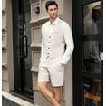 thumbnail image 4 of Men's Linen Shorts Suit Set - 2 Piece Wedding Groom/Beach Formal Suit -  Vest & Shorts, 4 of 10