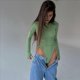 thumbnail image 5 of Body de Larga con Cuello Redondo para Mujer, Top con Tacto de Segunda Piel Verde M, 5 of 9