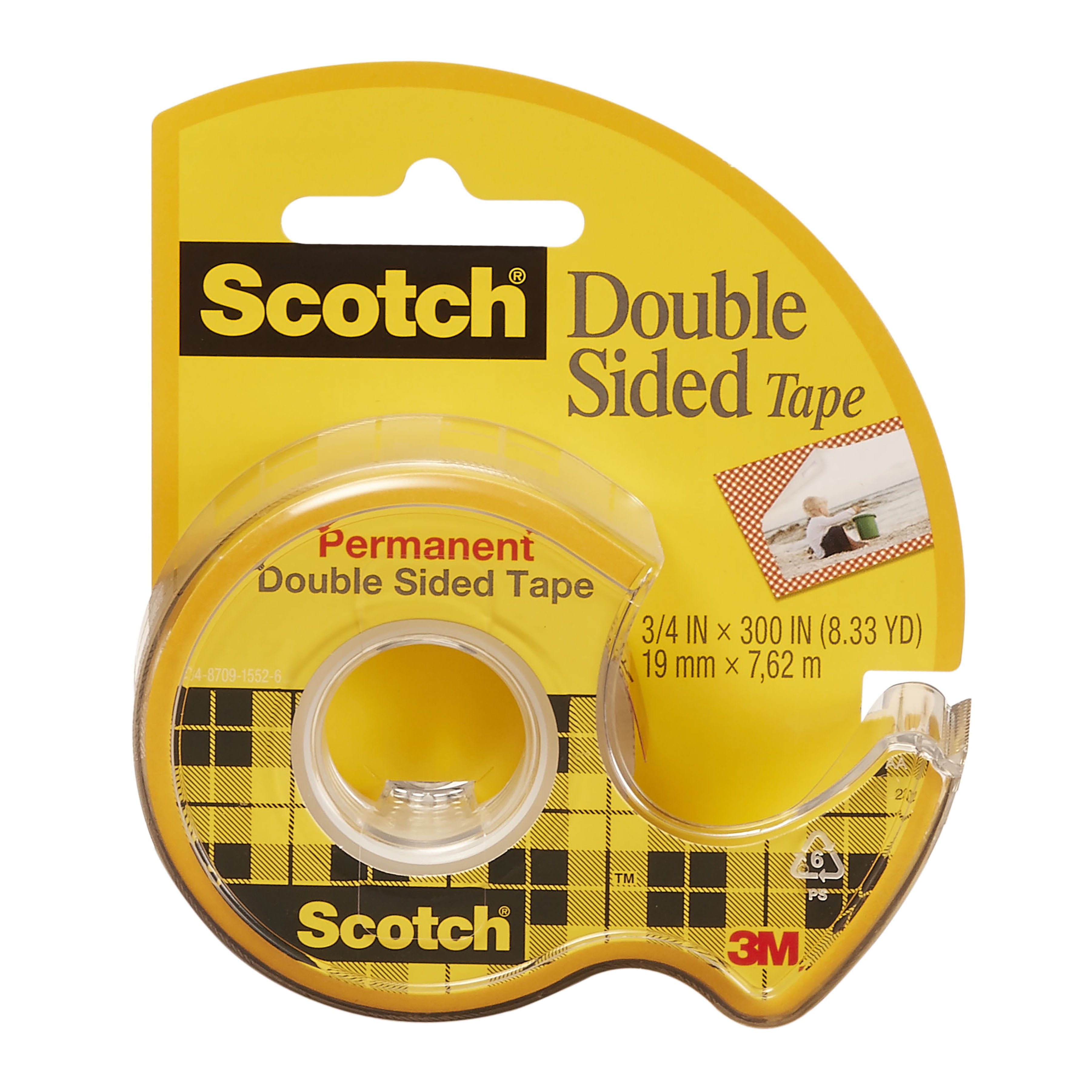3M Scotch DoubleSided Tape Dispenser Roll, 3/4" x 300"
