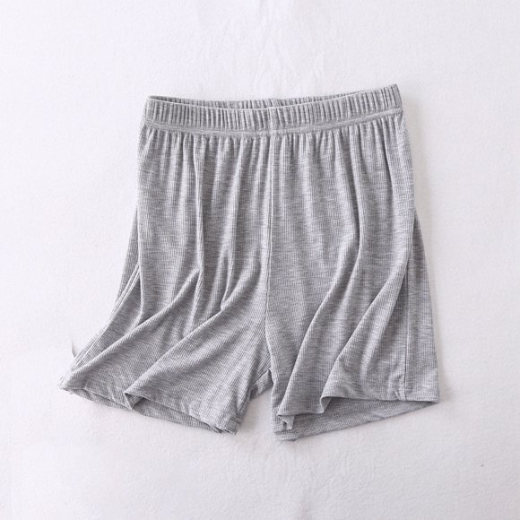 AherBiu Womens Knit Shorts Summer Elastic Waisted Home Shorts Lightweight Comfy Sleeping Shorts Solid Color