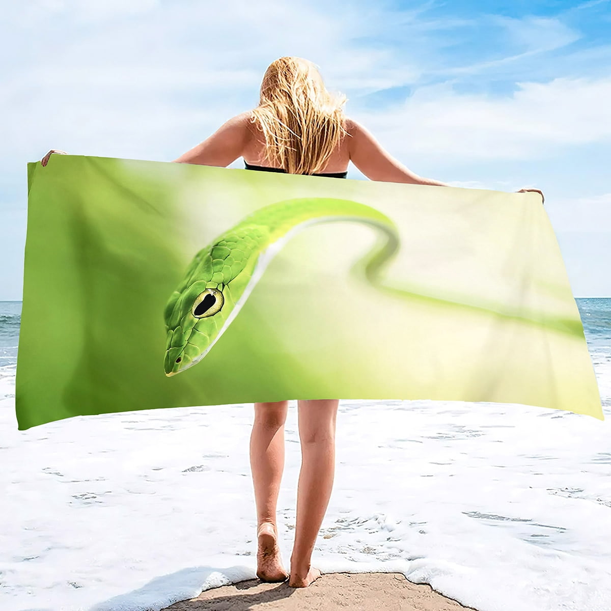 Snake Beach Towel Oversized Thick Microfiber Beach Towel Super
