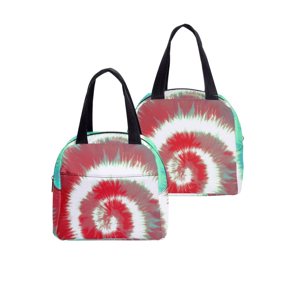 Lunch Bag for Kids, Colorful Rainbow Spiral Tie Dye Pattern Reusable