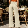 thumbnail image 3 of Vrorvz Womens Long Pants Elastic Waisted Straight Leg Pant Casual Loose Summer Trouser Stretch Trouser with Pocket, 3 of 5