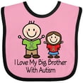 thumbnail image 3 of Inktastic I Love My Brother With Autism Girls Baby Bib, 3 of 4