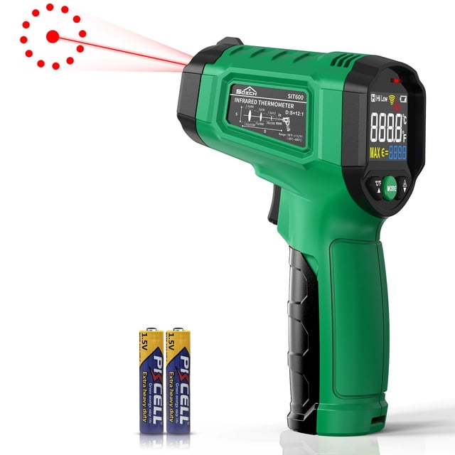 Pistola termómetro infrarrojo SQECH -50 °C a 600 °C verde
