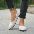 thumbnail image 2 of Rokment Lace Dress Flat Shoes for Women Ladies Bride Wedding Flower Embroidered Delicated Pointed Toe Low Heels Bridal Dressy Ballet Walking Loafers White Size 7, 2 of 5