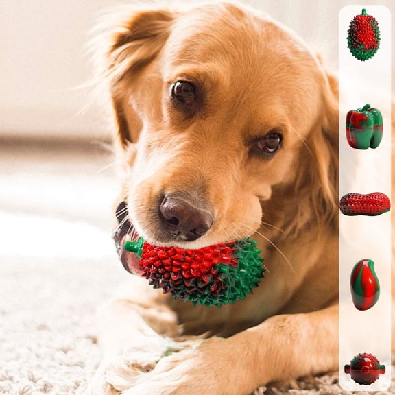 Christmas Dog Chew Ball – Indestructible High-Elasticity Dog Toy for Small and Medium Dogs, Durable Teeth Cleaning Training Ball with Gum Massage Texture, Holiday Pet Gift