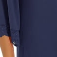 thumbnail image 6 of Lovskoo 2024 Women's Satin Lace Sleepwear V Neck Short Sleeve Nightgown Sleepwear Dress Navy, 6 of 8
