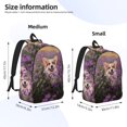 thumbnail image 2 of Disketp Dog in Lavender Flowers Mochila de Lona Estampada, Mochila Escolar de Viaje Ligera para Estudiantes y Portátil-Small, 2 of 5