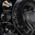 thumbnail image 4 of 2 Pcs Plush Steering Wheel Cover Set with Gear Shift Cover, 15 Inch Universal Soft Faux Fur Fluffy Auto Interior Accessories, Warm Winter Car Decor, 4 of 12