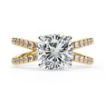 thumbnail image 2 of IGI Certified Lab Grown Diamond Engagement Ring | Center 8mm Cushion Cut Split Shank Solitaire Hidden Halo Wedding Rings For Women In 14k Solid Yellow Gold | F-G, VS-SI Quality (2.45 Ctw) Ring Size-4, 2 of 4