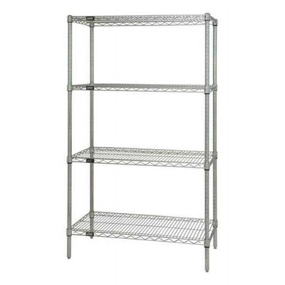 4-Shelf Stainless Steel Wire Shelving Unit, 18 x 30 x 63 in.