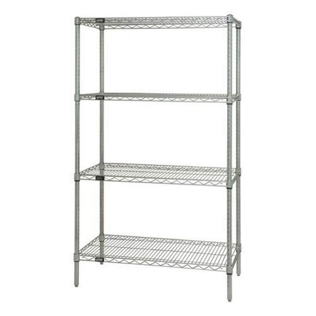 Kit de Démarrage d'Étagères en Fil Chromé à 4 Tablettes, 24 x 36 x 54 Po.