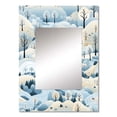 thumbnail image 2 of Designart "Winter'S Tale In Scandinavian Scenery" Floral Wall Mirror, Printed Blue Wall Mirror, Traditional Bathroom Wall Mirror, Decorative Floral Mirror - 24x32 Inch, 2 of 5