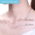 thumbnail image 4 of TrustDavis Real 925 Sterling Silver Necklace Water-wave Snake Beads Box Chain 40/45cm Necklace For Woman Necklace Jewelry DC25, 4 of 5