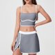 thumbnail image 2 of Conjunto de Dos Piezas para las Mujeres Verano Plus Tamaño Suelto Pantalones Cortos Sling Dos Piezas con Correa Ajustable Crop Top Y Falda Lateral-Hendidura, 2 of 8