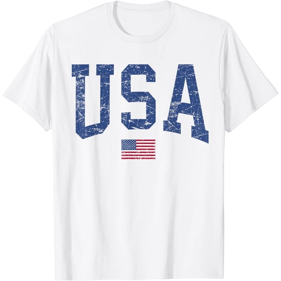 USA Shirt Women Men Kids Patriotic American Flag Distressed T-Shirt