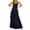 Navy, variant on Women's Satin One Shoulder Maxi Dress - Summer Silk Formal Elegant Backless Ruffle Sleeveless Wedding Guest Gown(Black/L)