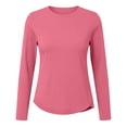 thumbnail image 4 of cfhntfmh Chandails à Manches Longues pour Femmes Hauts d'Entraînement d'Été UPF 50+ Chandails de Protection Solaire pour la Randonnée Col Rond Chandails de Course, 4 of 5