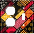 thumbnail image 4 of Metal Light Switch Plate Cover Colorful Safari African Tribal Art Tile Pattern SFR040, 4 of 13