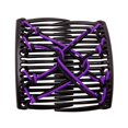 thumbnail image 2 of Women Stretchy Magic Hair Clip Double Slide Combs For tool womens Bun Updo Tools Purple, 2 of 8