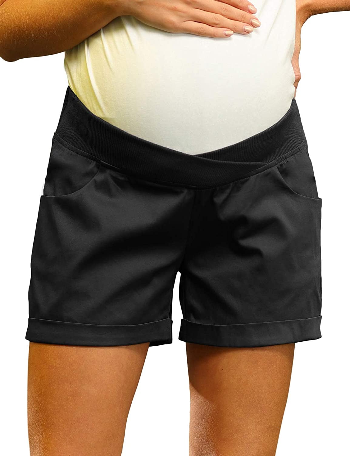 Maternity Shorts for Women Low Rise 