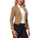 thumbnail image 4 of Blazer de oficina para mujeres, sin cuello, traje casual de negocios, blazer corto, talla XL, color caqui profundo, 4 of 6