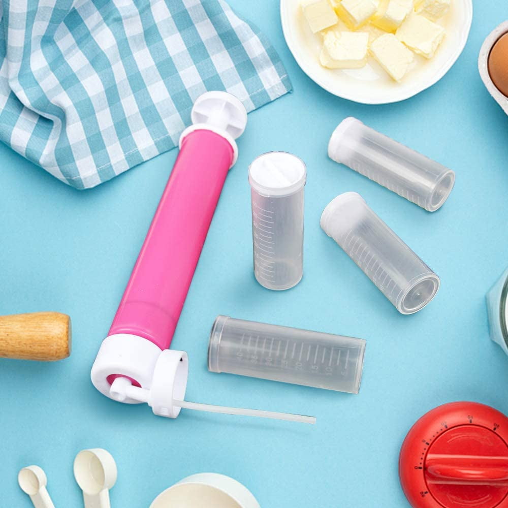 LNKOO Manual Airbrush for Cake Coloring, with 4pcs Cake Spray Tube DIY Baking Cake Spray Gun Kitchen Baking Desserts Decoration Tools Airbrush Pump
