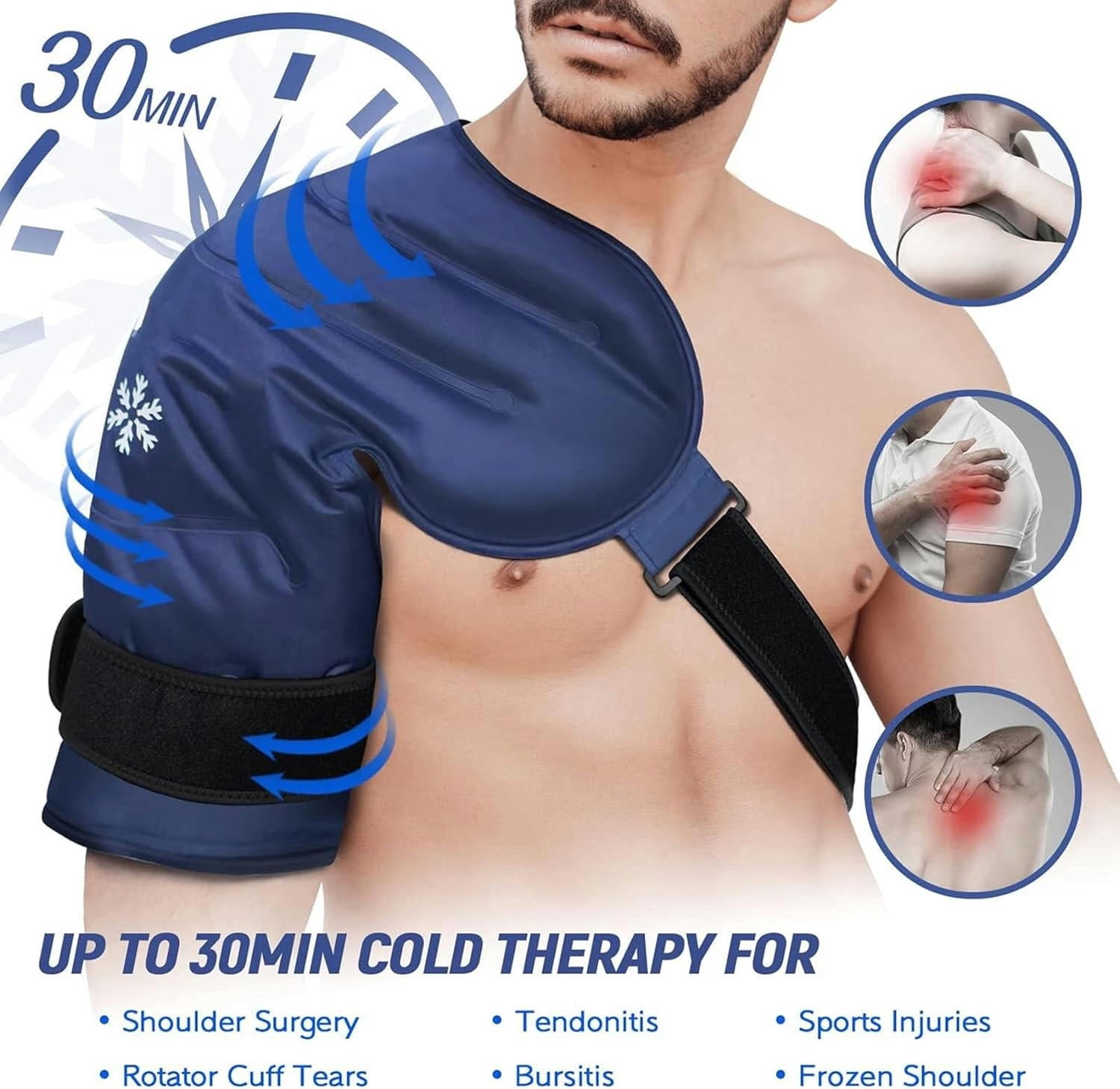 GXCZ Shoulder Ice Pack Rotator Cuff Cold Therapy, Reusable Gel Shoulder Ice Cold Pack Shoulder Support Ice Wrap for Injuries Pain Relief & Tendonitis Recovery After Shoulder Surgery Swelling
