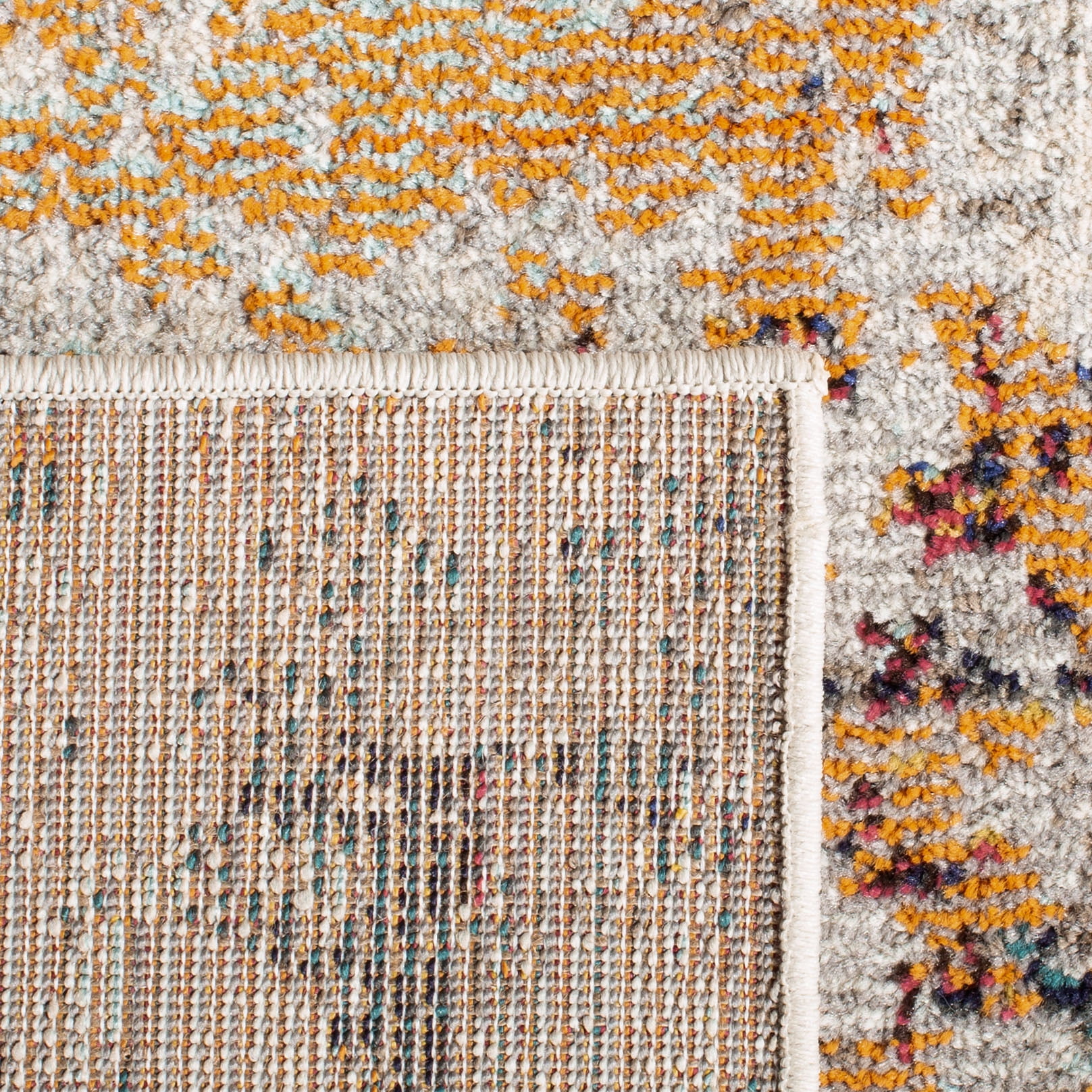 SAFAVIEH Madison Nita Vintage Floral Area Rug, Grey/Beige, 5' x 5' Square