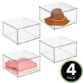 thumbnail image 2 of mDesign Plastic Stacking Closet Storage Organizer Bin with Drawer, 4 Pack, Clear, 2 of 8