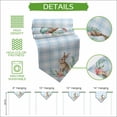 thumbnail image 5 of Blue Easter Table Runner Linen Burlap Table Runner 90 Inches Long Bunny Eggs Spring Floral Stripes Farmhouse Dresser Scarves for Kitchen Island Coffee Dining Party Wedding Holiday Decor 13"x90", 5 of 8