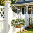 thumbnail image 2 of Outdoor Plants Hook Wall Bracket 12 in, Wrought Iron Hanging Basket Bracket for Flower Planter, Bird Feeder, Lanterns, Wind Chimes, White, 2 of 6