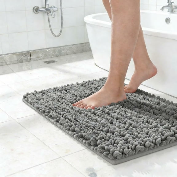 MK Gdledy Bathroom Rugs Non Slip Washable - Ultra Soft Absorbent Chenille Bath Mat, Quick Dry Shaggy Floor Carpet for Tub Shower, Home Decor Accessories