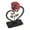Red, variant on Xecvkr Red Rose Metal Sculpture with Heart Shaped Bracket Valentine s Day Gift Iron Artwork 8.5 Inches