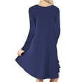thumbnail image 2 of Mengpipi Women's T-Shirt Dresses Long Sleeve Plain Flowy Women Midi Dress with Pocket S-2XL, 2 of 9