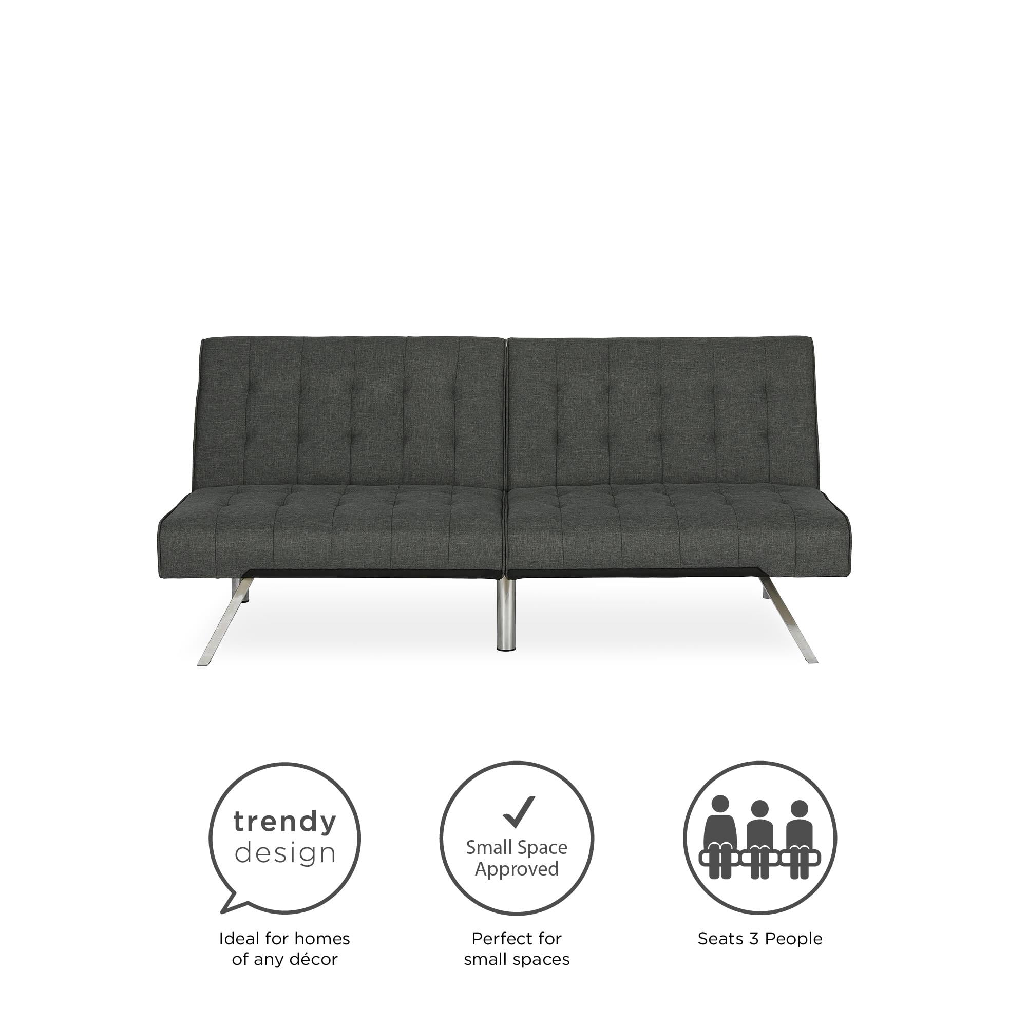DHP Emily Convertible Futon, Gray Linen