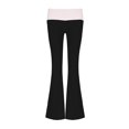 thumbnail image 2 of Gibobby pantalones para nieve mujer Pantalones deportivos con parte inferior plegable, grandes, de Color sólido para mujer, pantalones deportivos, pantalones inferiores elásticos (Negro, M), 2 of 5