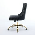 thumbnail image 6 of Modern Velvet Upholstered Tufted Button Office Chair with Golden Metal Base, 6 of 33