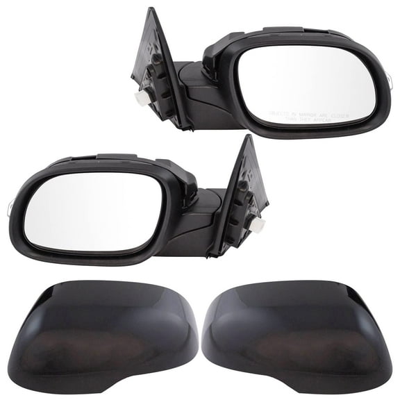 Mirror Power Turn Signal Smooth Black Pair Set of 2 for Kia Soul New MRA12235