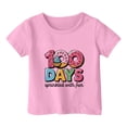 thumbnail image 4 of Glisme Girls Tops Size 3-4 Years Unisex Kids Letter Print Short Sleeve T-Shirts For Back To School Soft Casual T-Shirts Active Fit Pink Graphic Tee, 4 of 4
