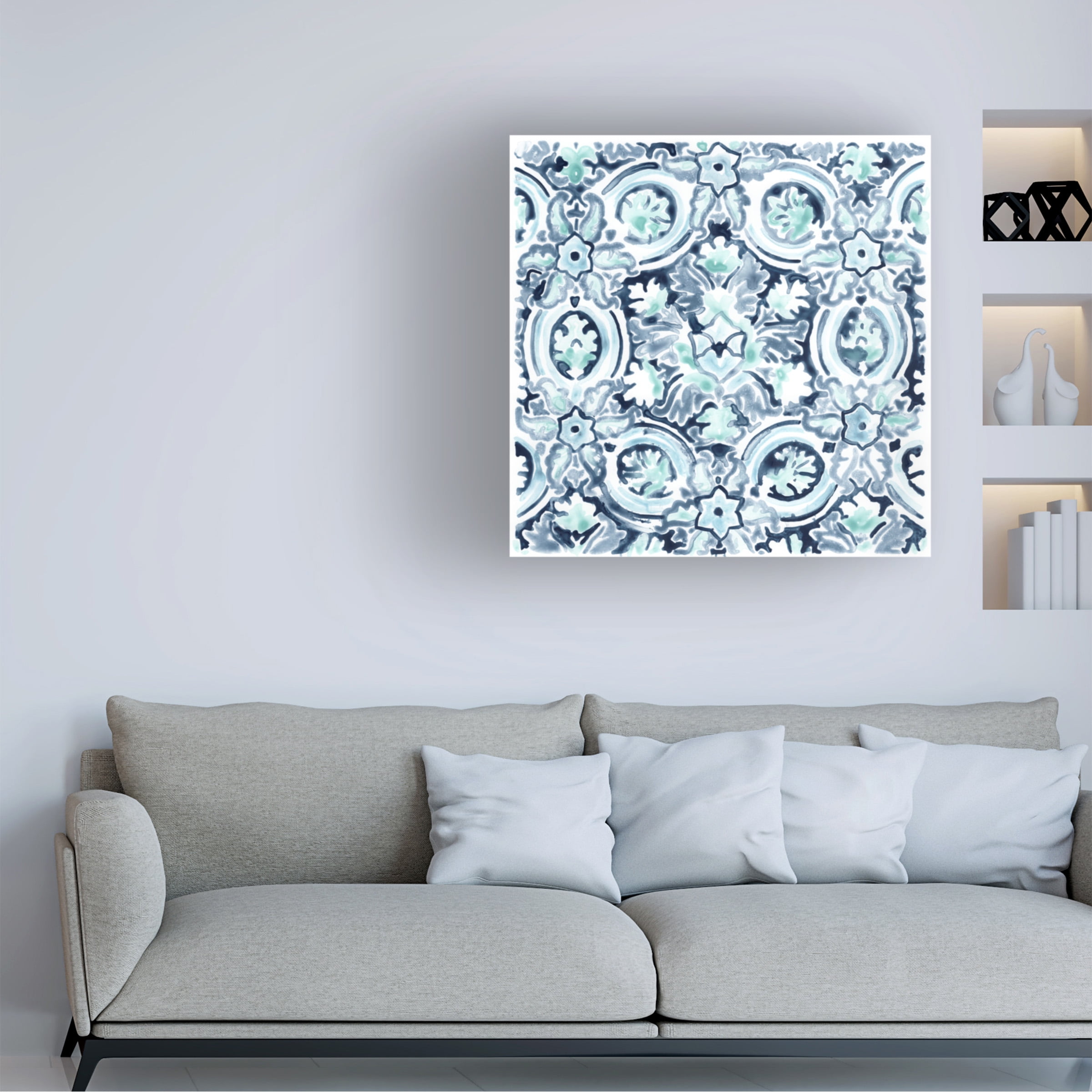 June Erica Vess 'Azure Mosaic Tile I' Canvas Art